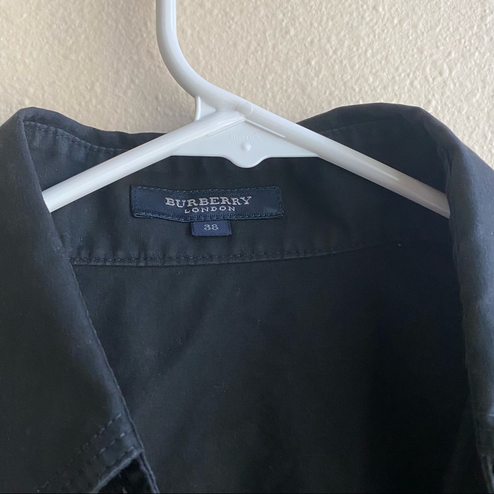 Burberry London button up tie sleeve shirt